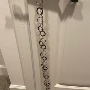 LC Lauren Conrad Silver and Black Chain Belt